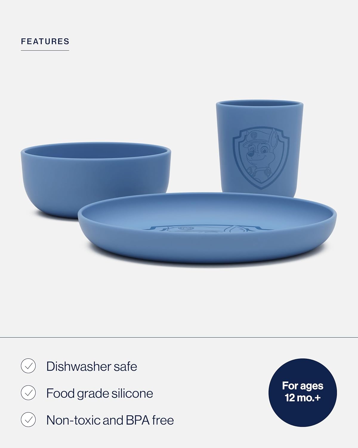 Lalo PAW Patrol Toddler Dinnerware Set - 3 Pieces Dishwasher Safe BPA Free