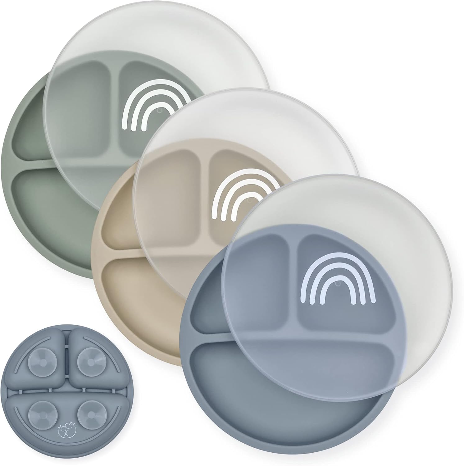 Hippypotamus Toddler Plates with Suction - Set of 3