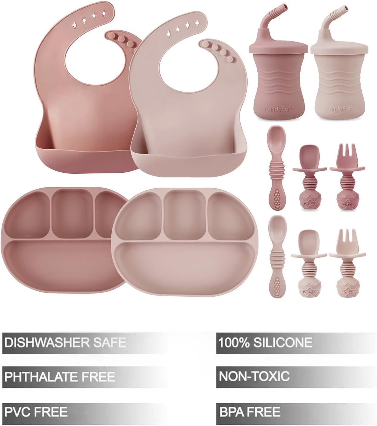 PandaEar 12PCS Silicone Baby Feeding Set 1