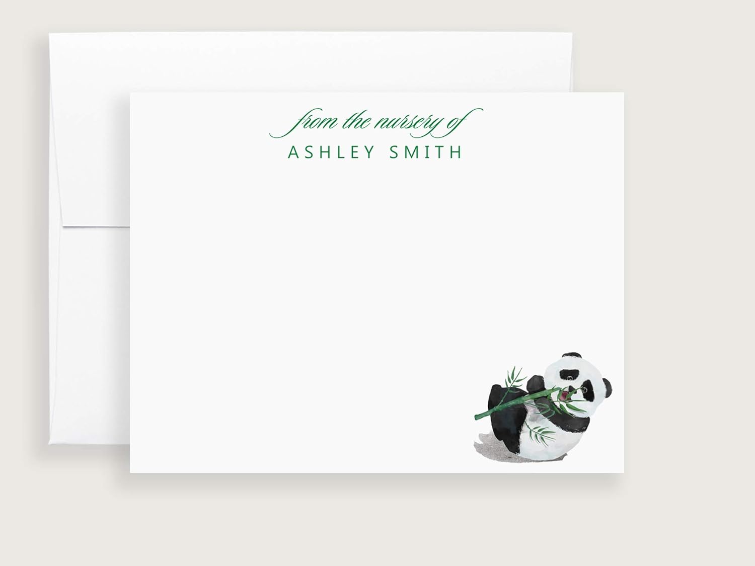 Personalized Panda Thank You Baby Birthday Cards with Envelopes Set of 10