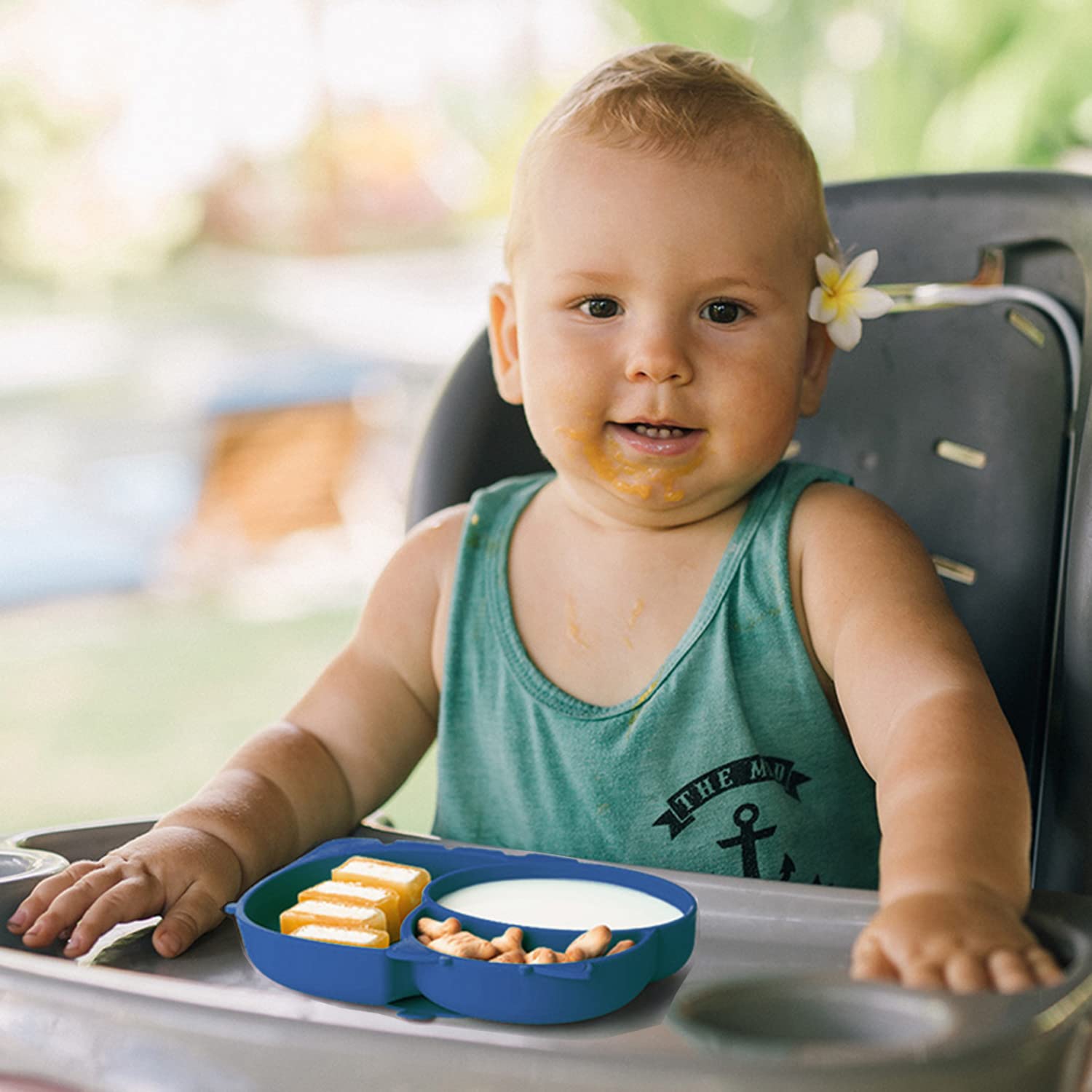 RUNDE Silicone Baby Plates with Suction Divided Placemat for Toddlers and Kids