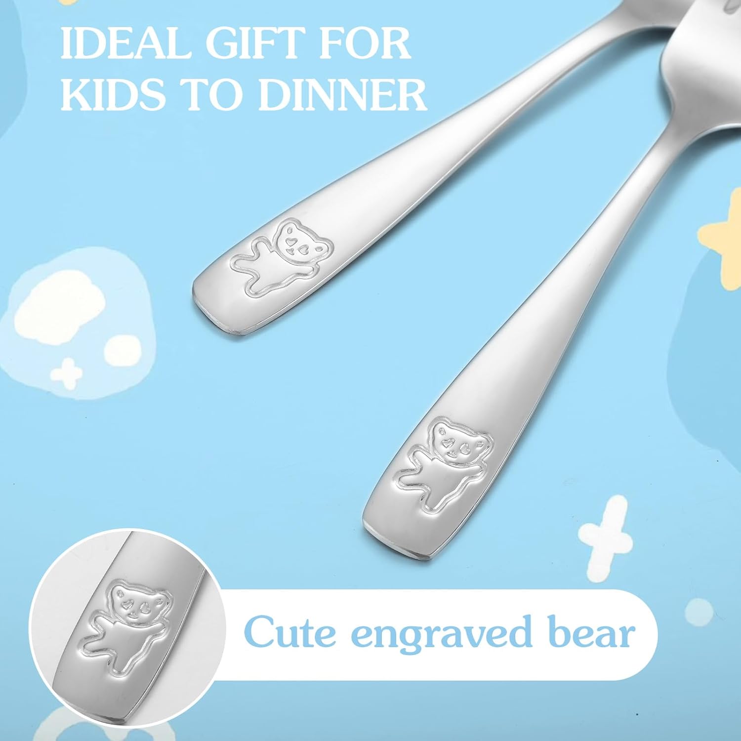 Pimoys 12 Piece Stainless Steel Kids Silverware Set 1