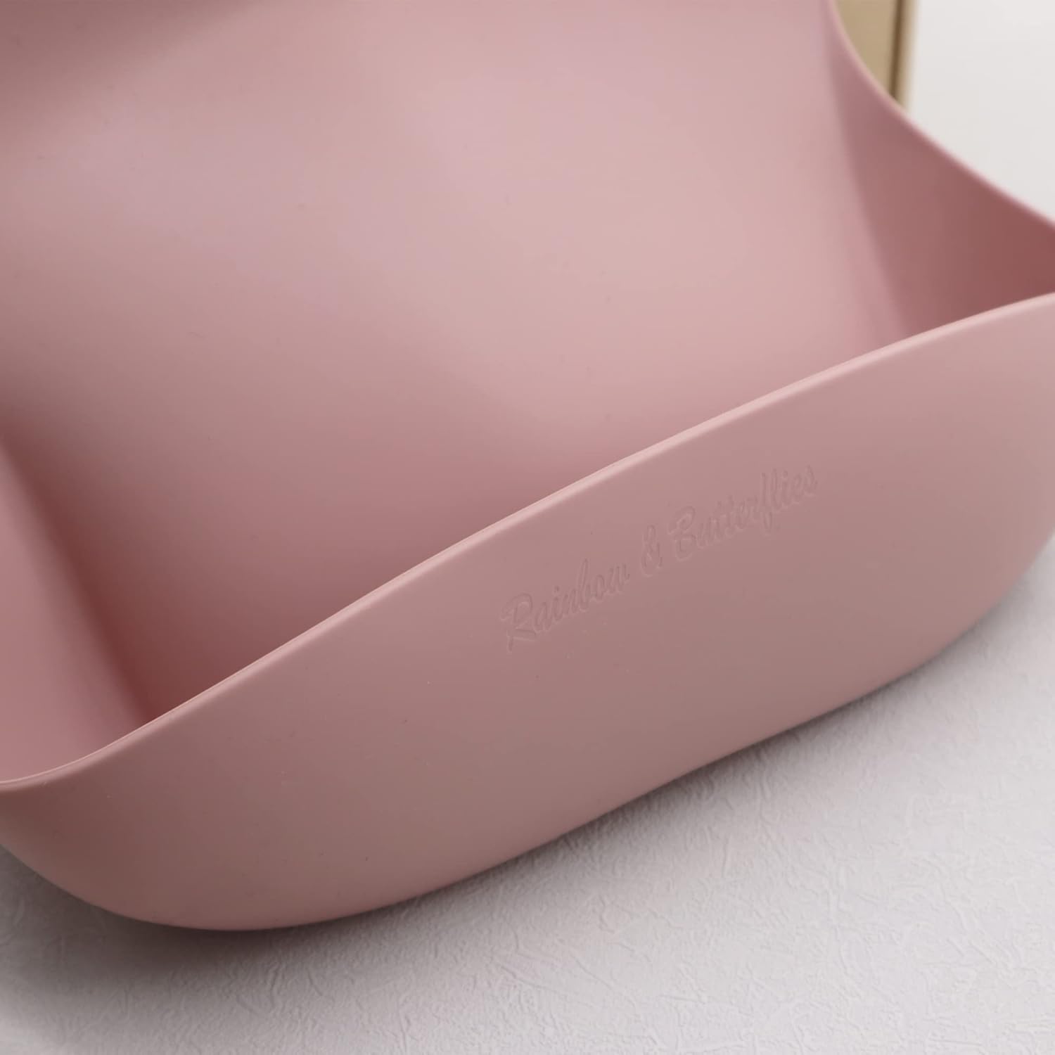 Rainbow Butterflies 7-Piece Silicone Feeding Set - Baby Pink