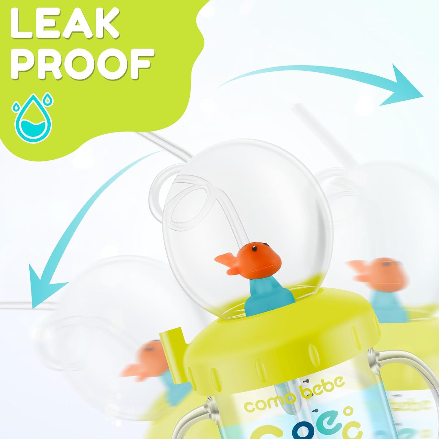 Cute Whale Sippy Cup with Spouting Effect and Leak Proof Design