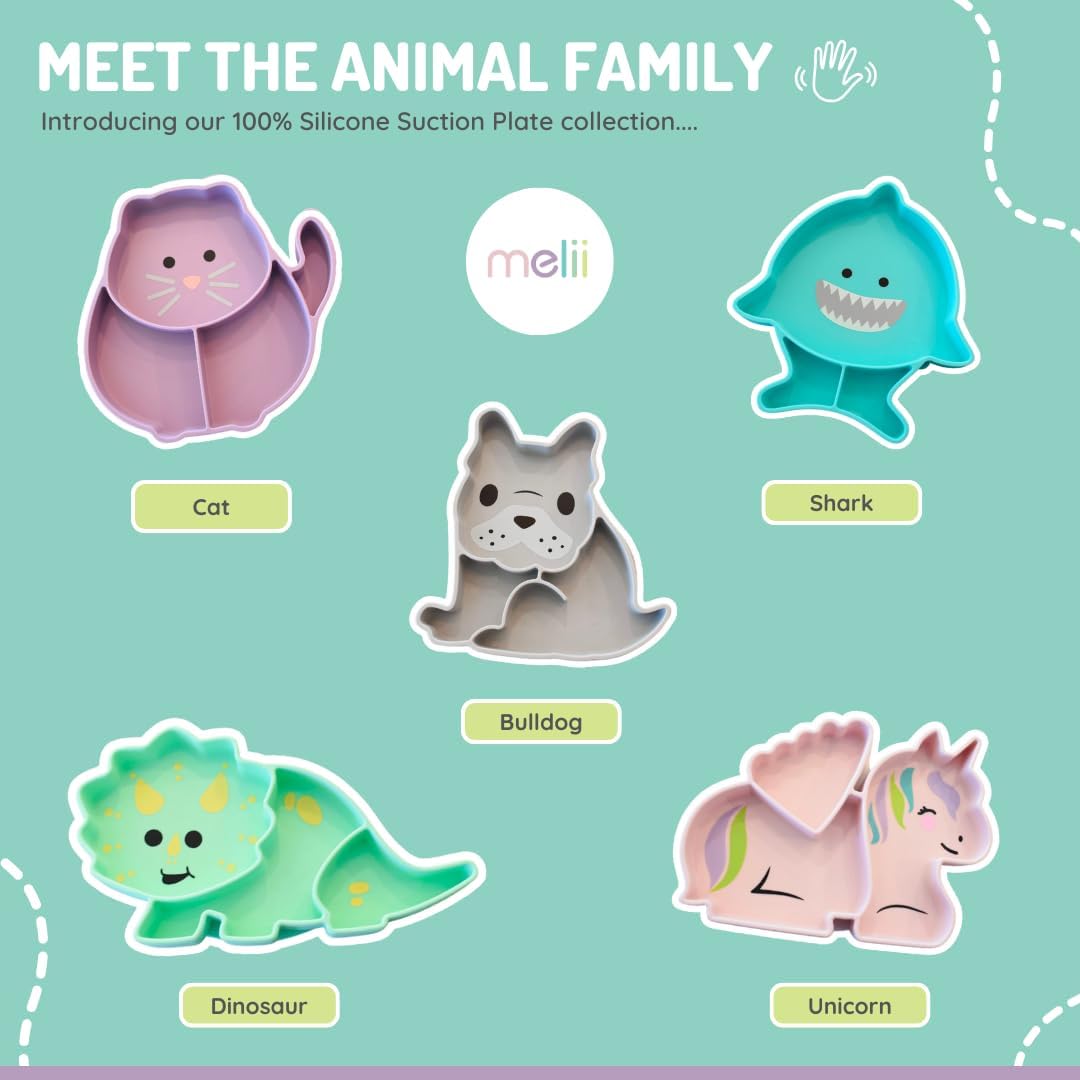 melii Divided Silicone Suction Plate for Babies and Toddlers