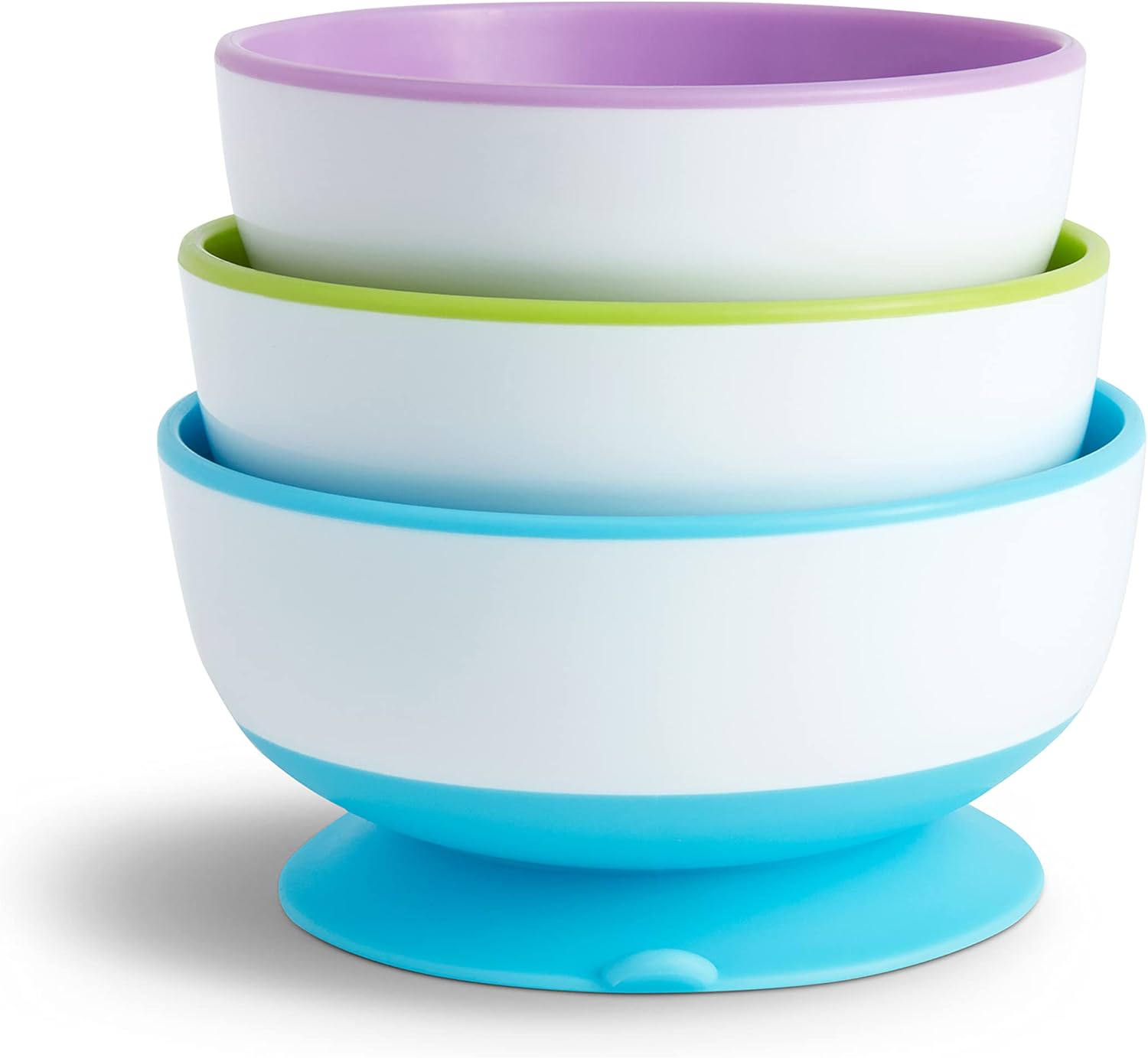 Munchkin Stay Put Bowls and Divided Plates 5 Pack Blue Green Purple