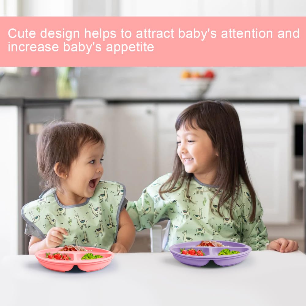 Vicloon Toddler Plates with Lids and Suction