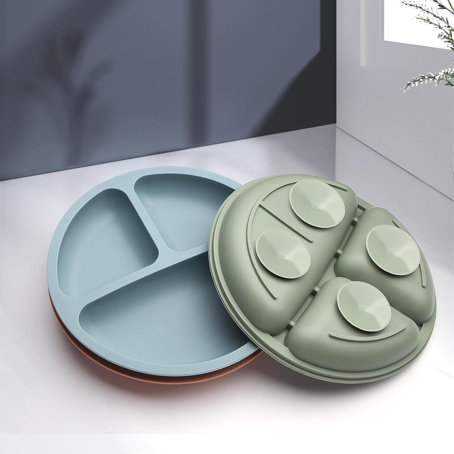 Toddler Plates 3 Pack Suction Food Grade Silicone Plates