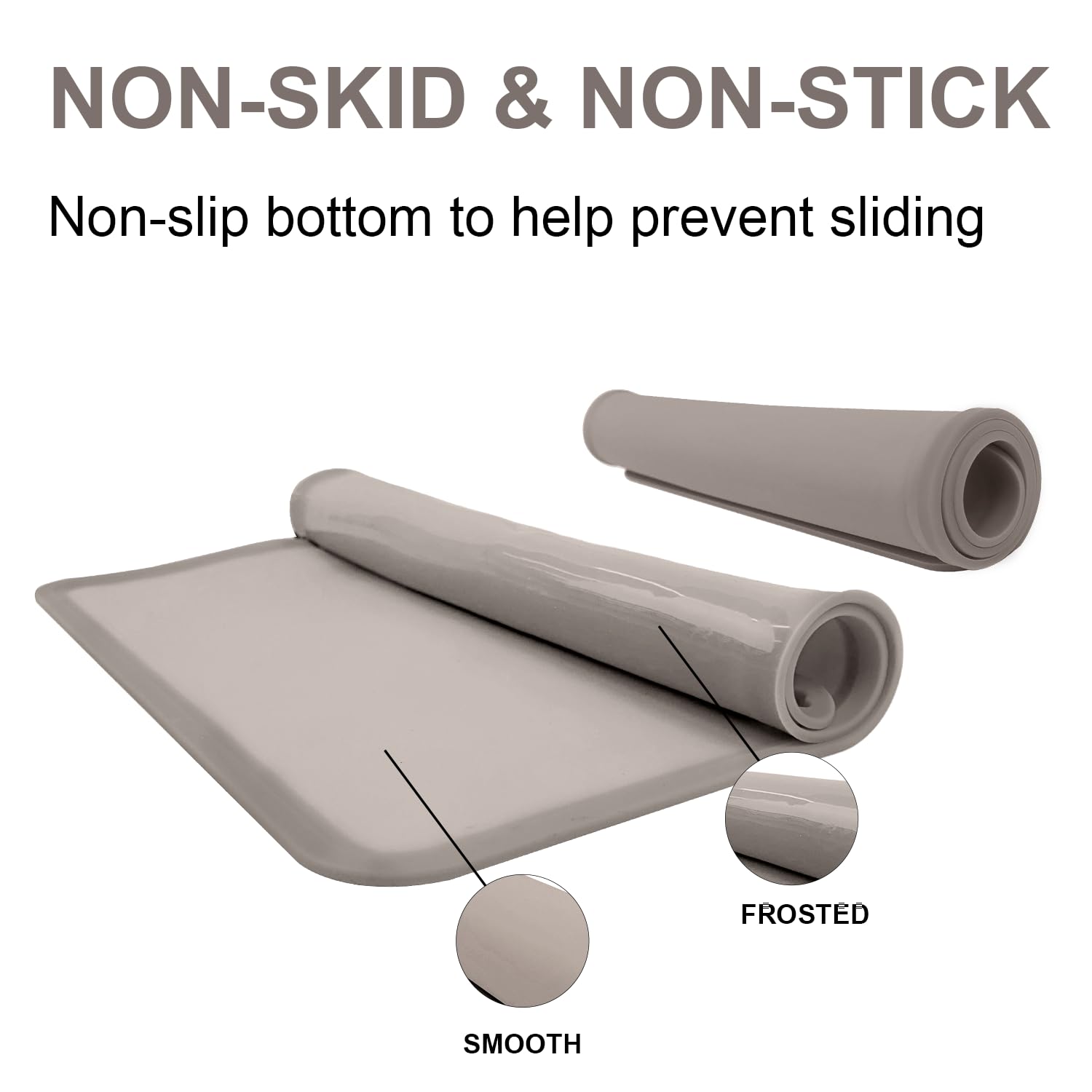 KVK 2 Pack Charcoal Silicone Placemats for Kids
