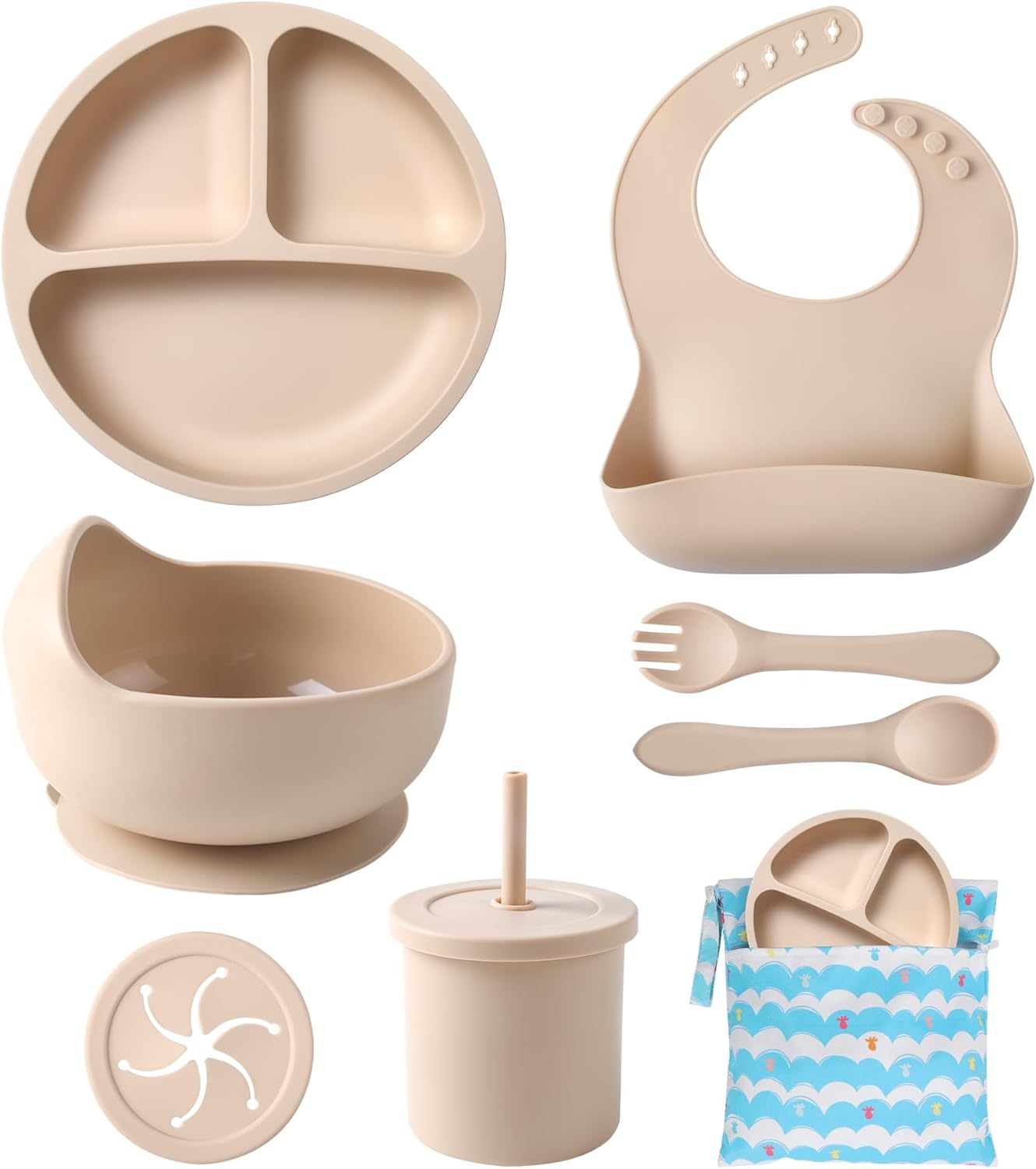 ECLIP Silicone Baby Feeding Set 10 Pcs