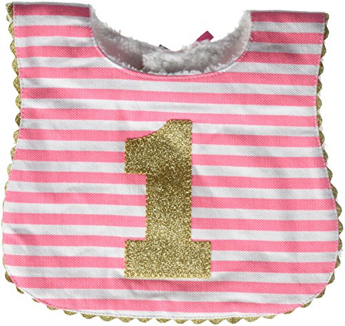 Mud Pie Baby Girl Birthday Bib with Glitter 1 Applique