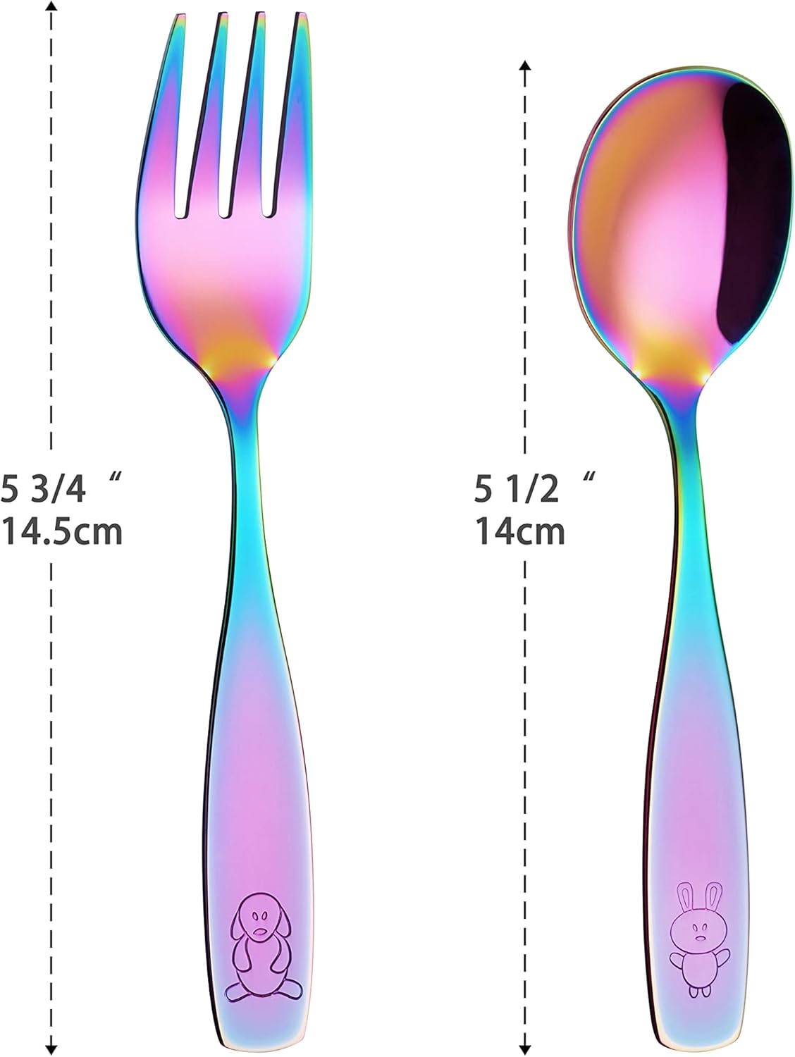ANNOVA Kids Stainless Steel Flatware Set 6PCS Rainbow