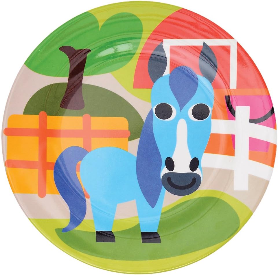 French Bull 4pc Farm Plate Set for Kids