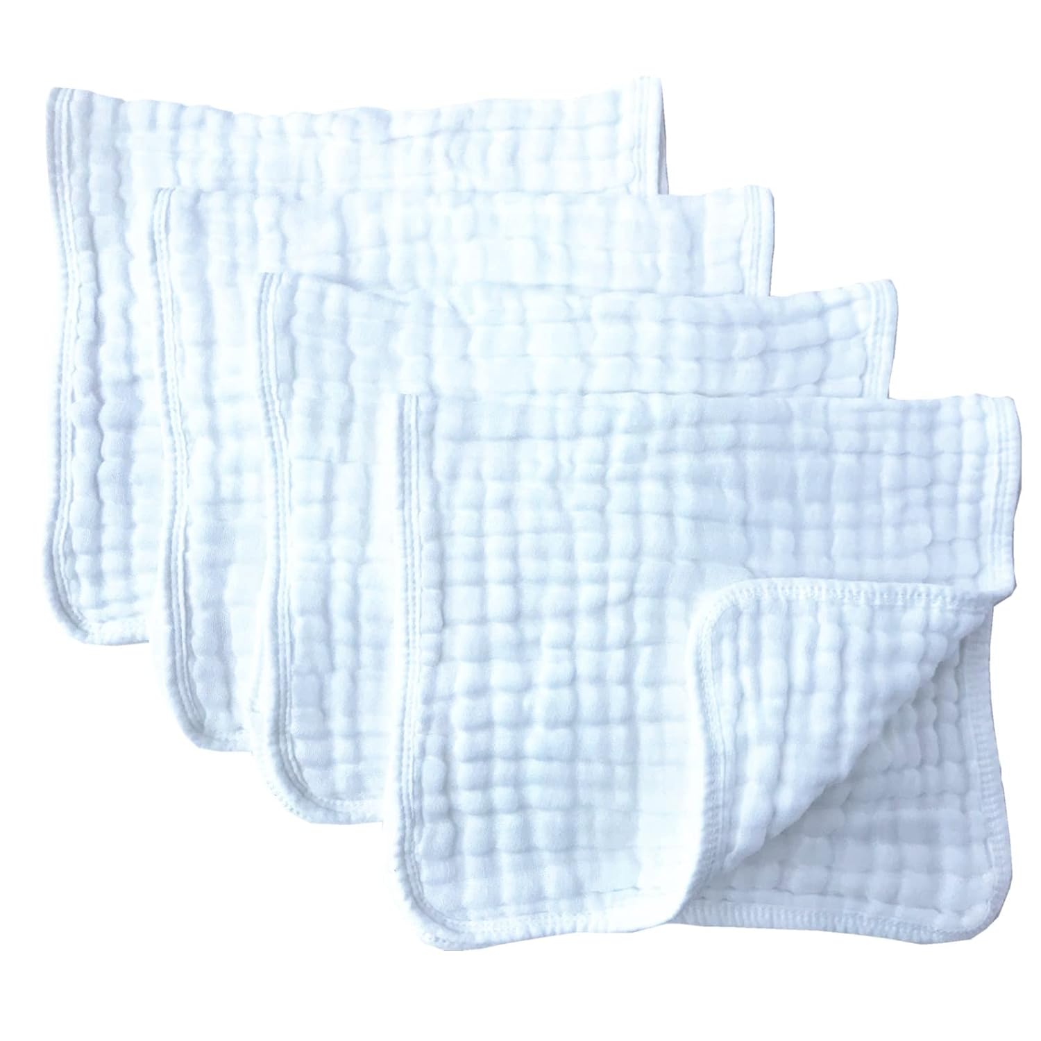 Synrroe 4-Pack Muslin Burp Cloths 20x10 Inches