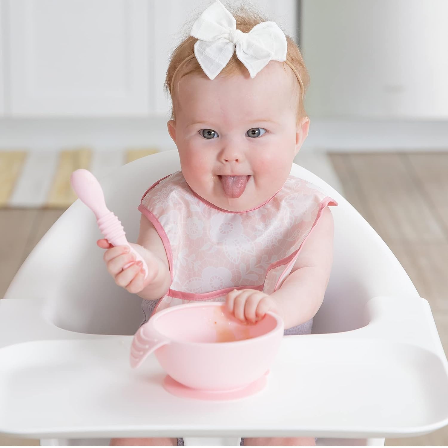 Bumkins Baby Bowl Set with Suction Pink