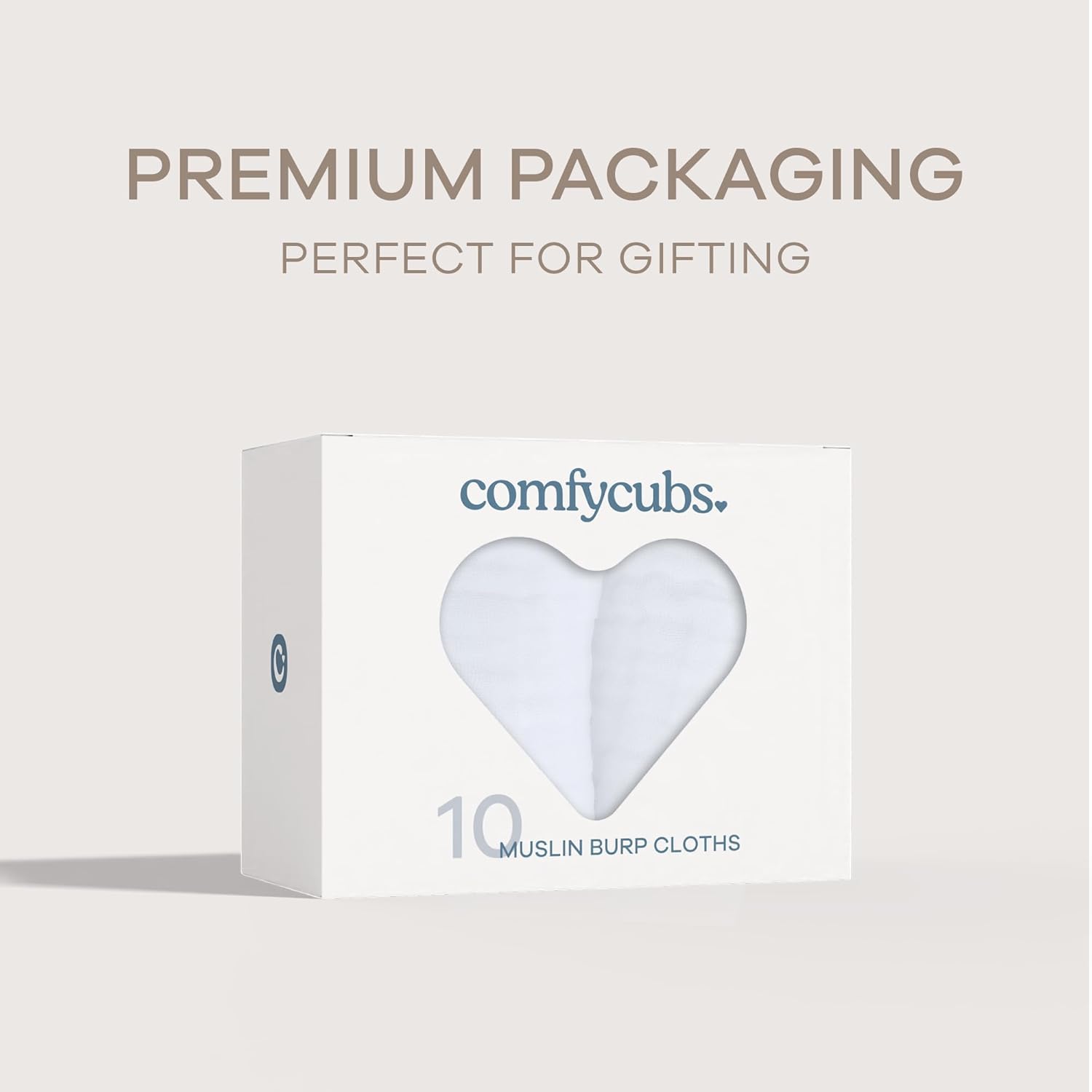 Comfy Cubs Muslin Burp Cloths Pack of 10 - 20x10 White