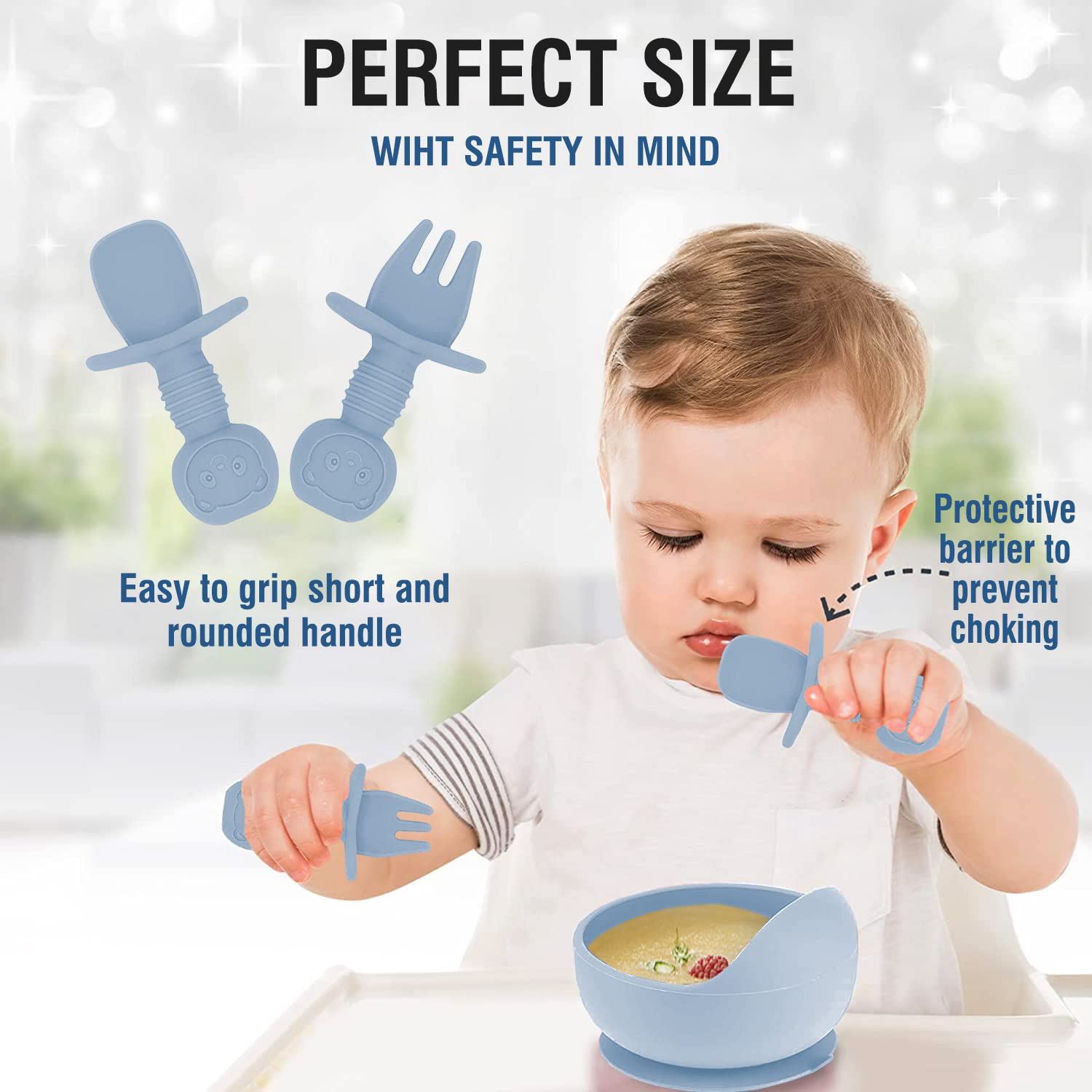 Mrkyy Silicone Baby Feeding Set with Divided Plate and Sippy Cup 1