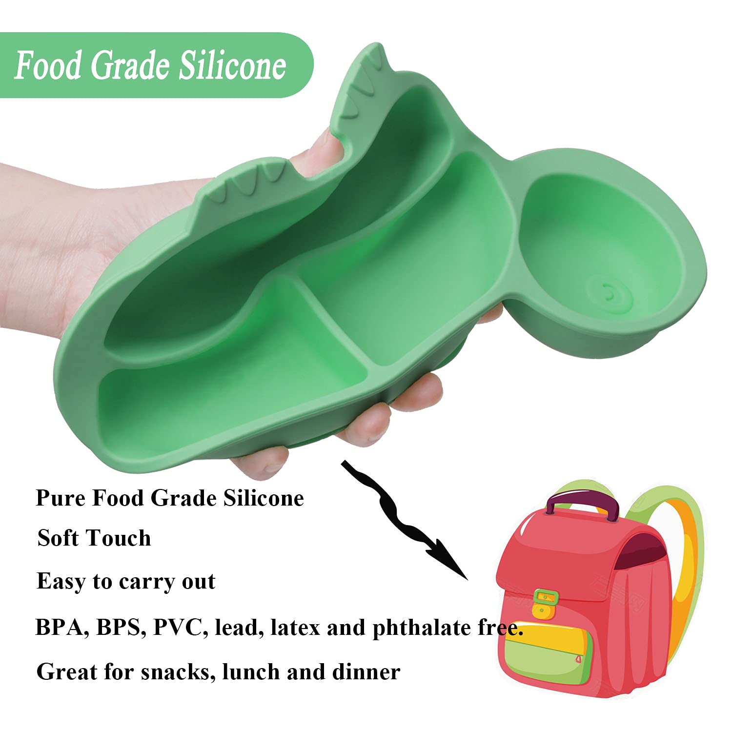 NICINGU Baby Feeding Plates 6 Pcs Set Suction Silicone