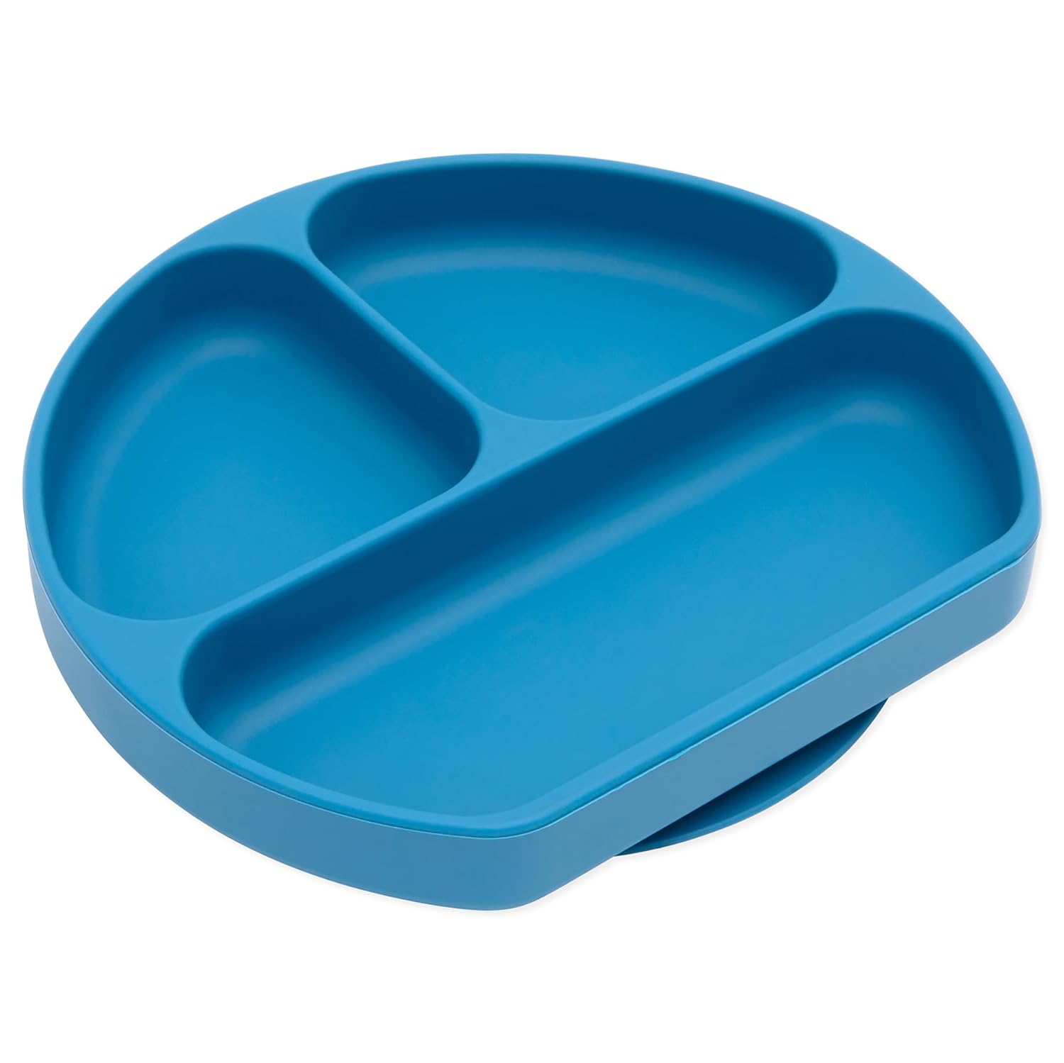 Bumkins Toddler Suction Plate Divided Grip Dark Blue