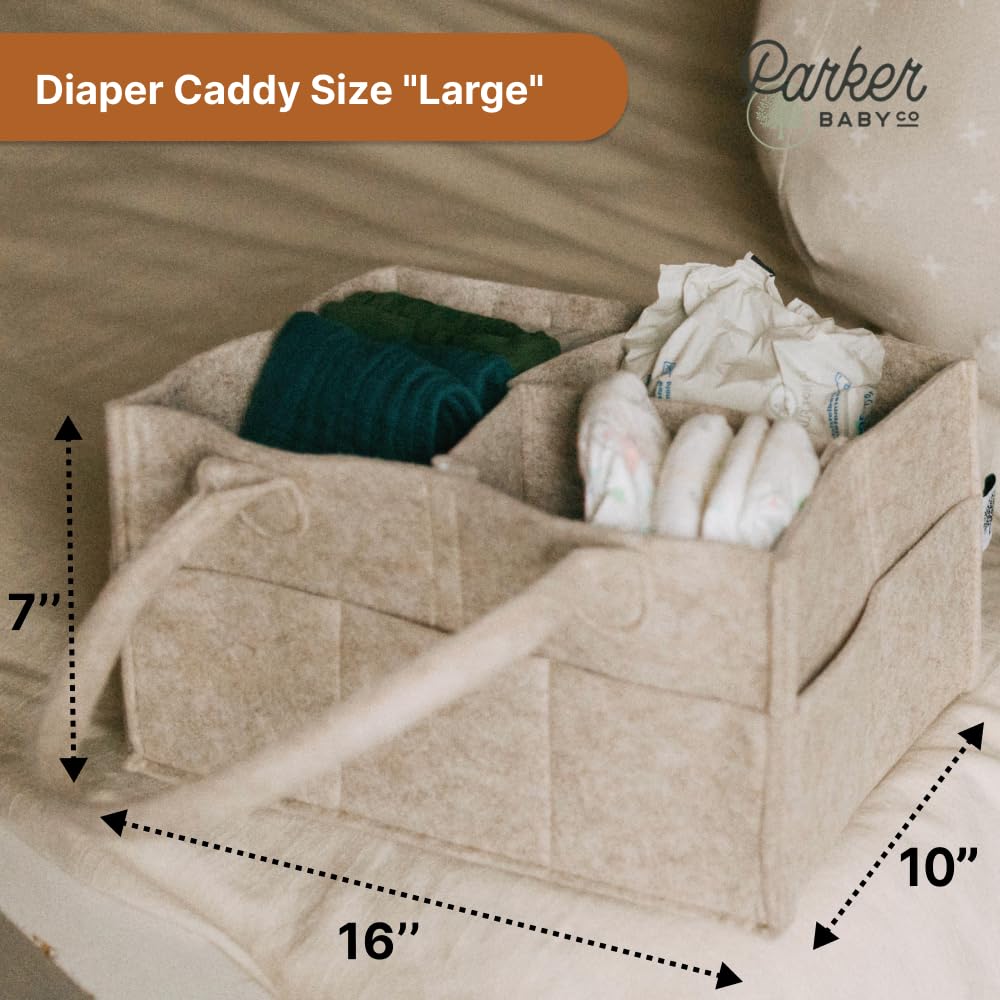 Parker Baby Co Diaper Caddy - Oatmeal Large 1