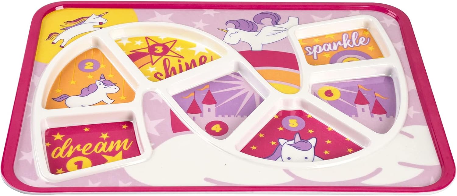 GSM Brands Rainbow Unicorn Toddler Plate