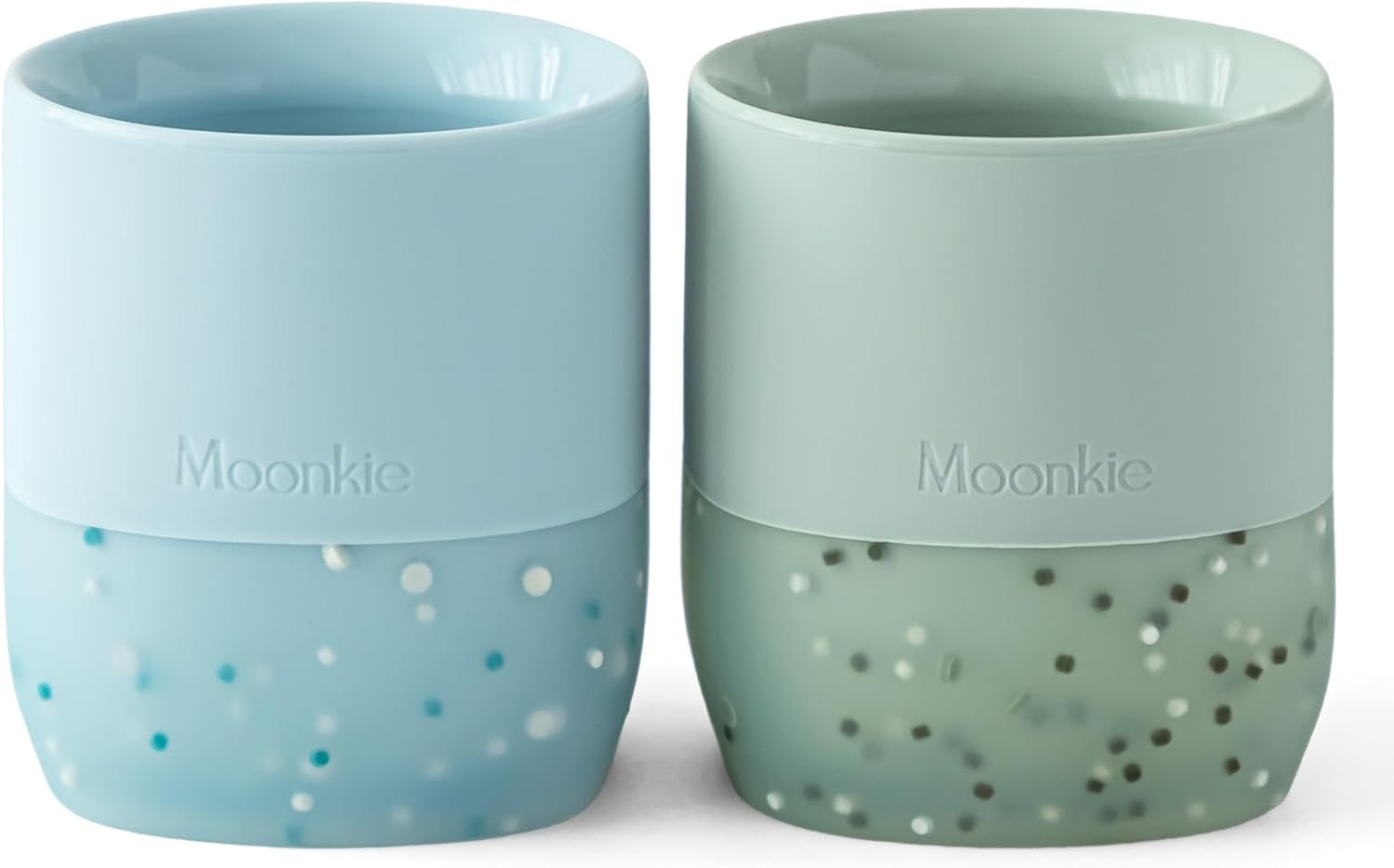 Moonkie Silicone Baby Cups 4 Months 2 oz 2 Pack Confetti