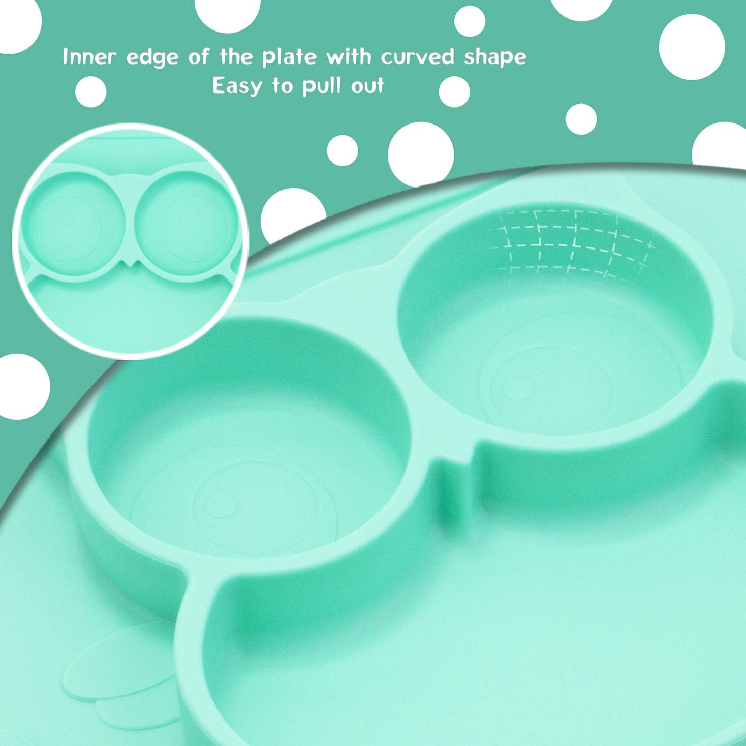 Linowos Silicone Divided Toddler Plates for Baby Meals