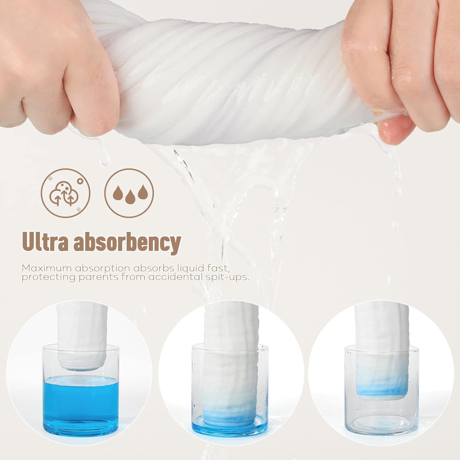 Yoofoss 10 Pack Organic Muslin Burp Cloths 20X10