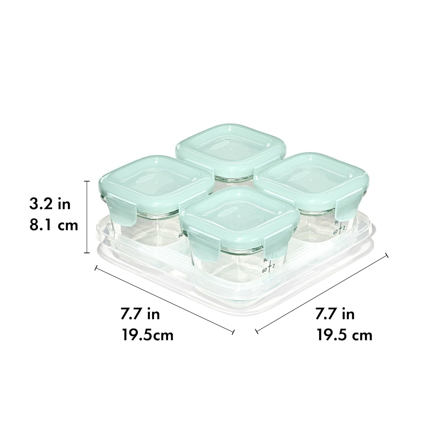 OXO Tot Glass Food Storage Containers 4 oz Opal