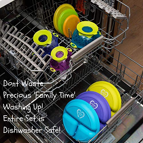 EVLAS Toddler Plates Bowls Set with Suction Base