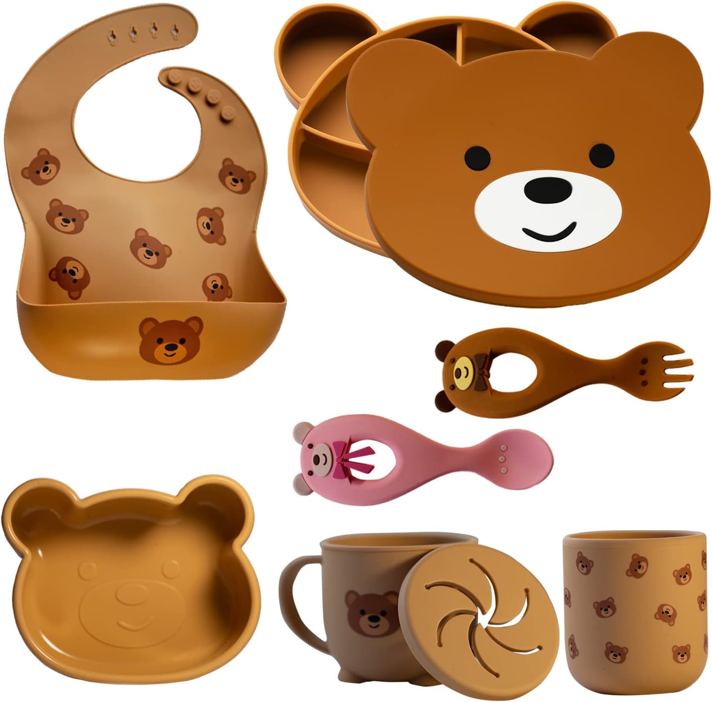 Silicone Baby Feeding Set 7 Piece for 6 Months
