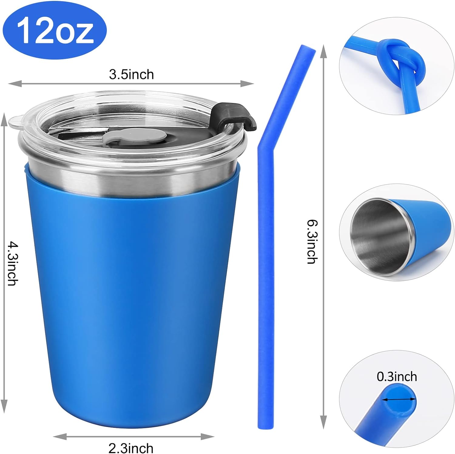 Vermida 12oz Kids Cups with Lids and Straws 5 Pack 1