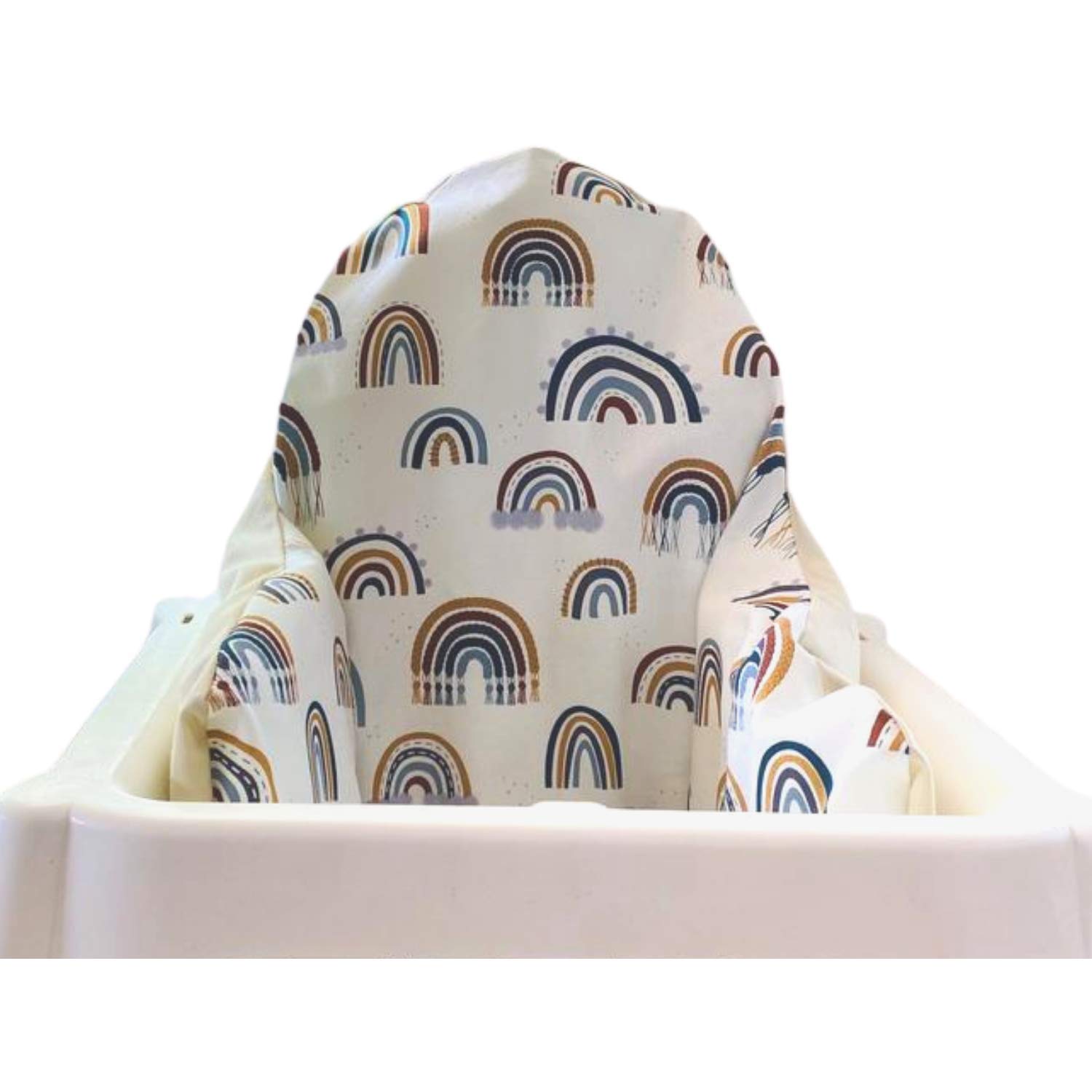 Handmade High Chair Cover with Rainbow Design