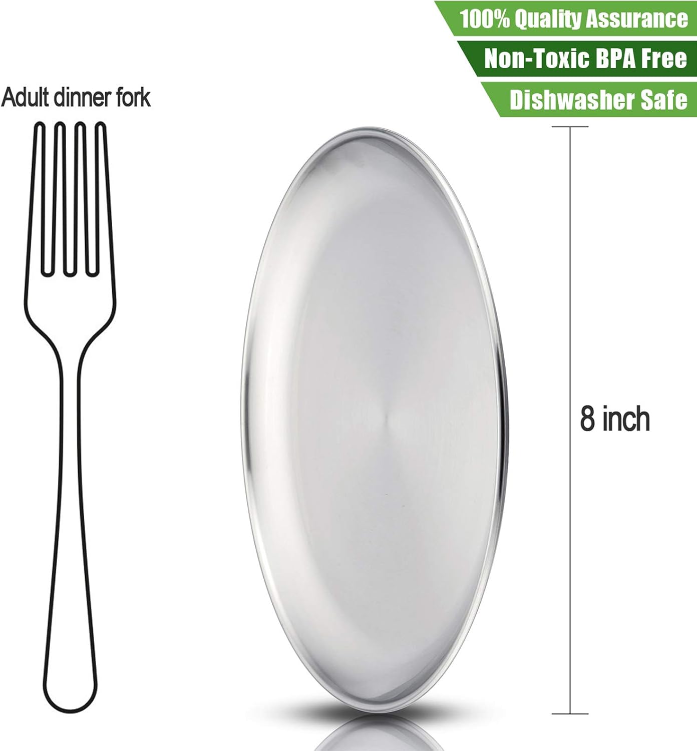 HaWare Toddler Stainless Steel Plates - 4 Pack