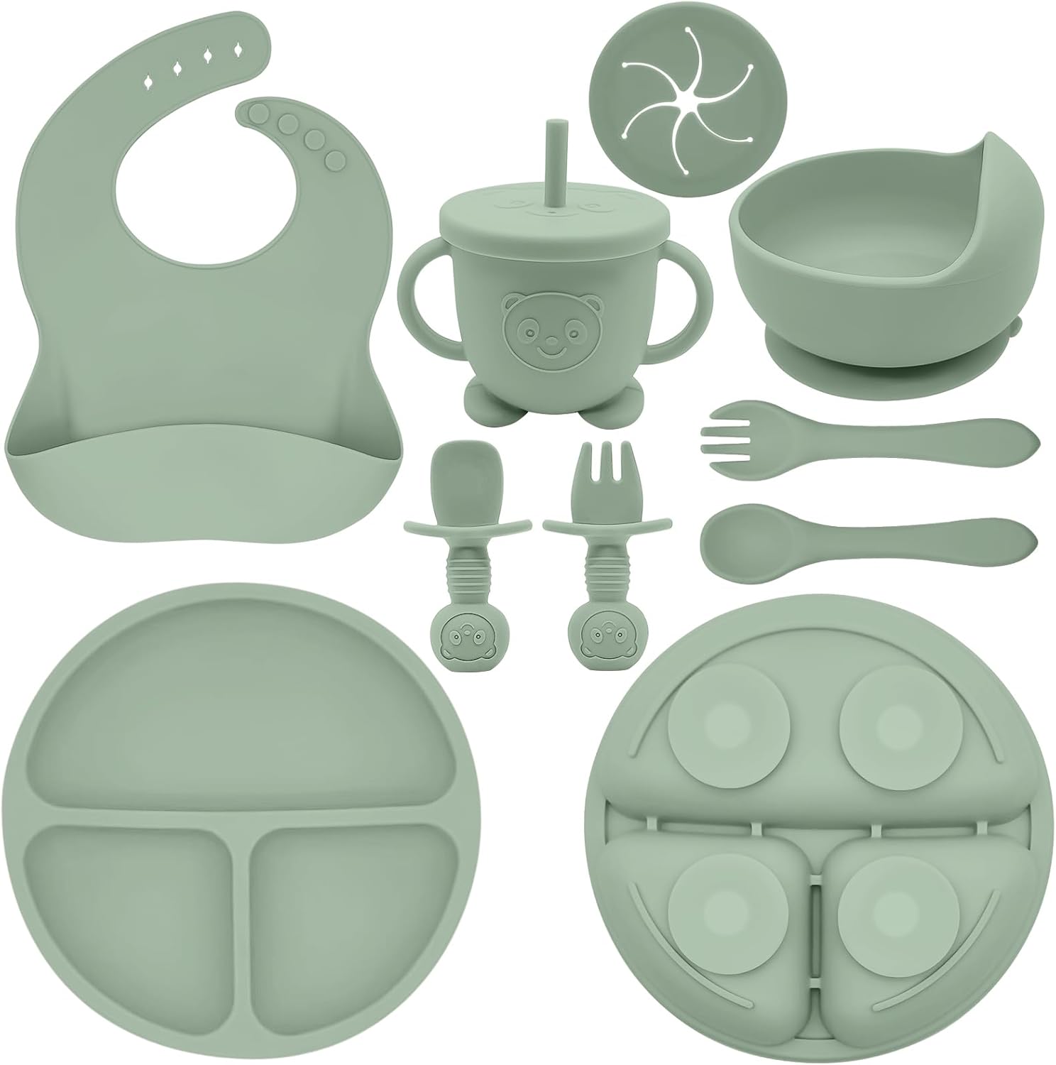 Munlinder Silicone Baby Feeding Set Light Green