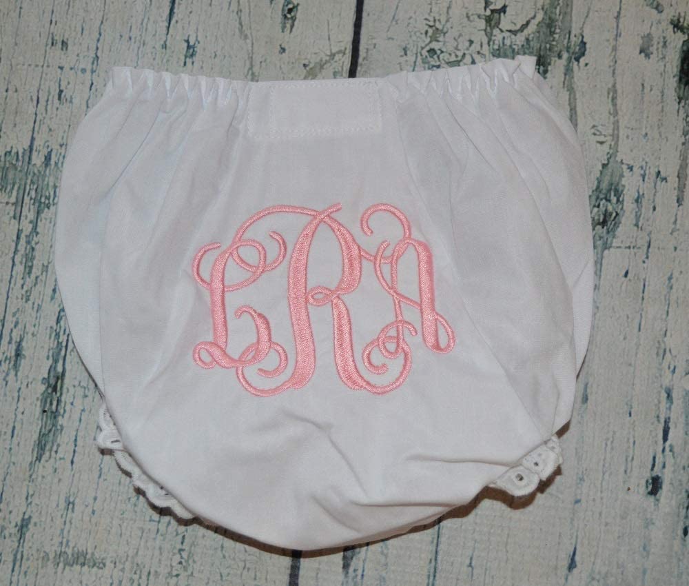 Personalized Diaper Cover with Eyelet Lace