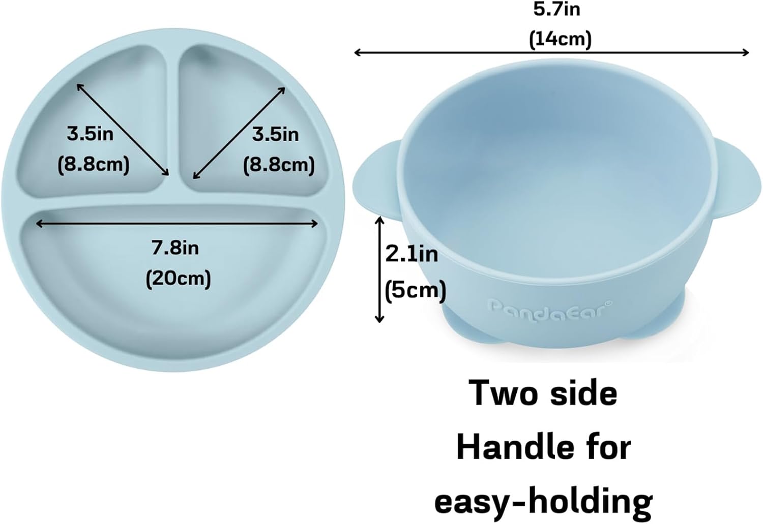 PandaEar Silicone Baby Feeding Set 11PCS Blue