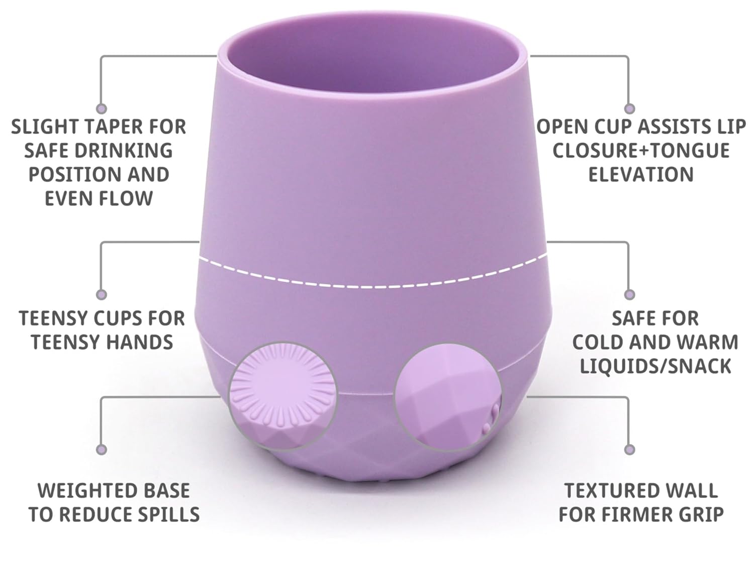 Tiny Cup for Baby 4 Months 2oz Shatterproof Open Cup Set