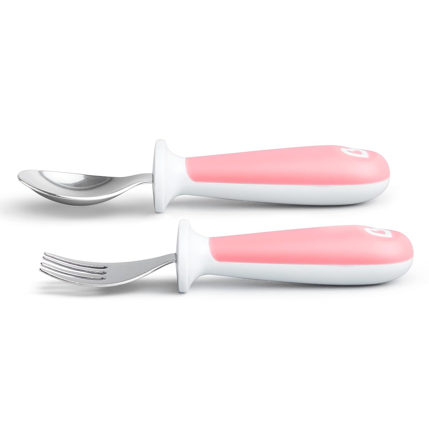Munchkin Raise Toddler Fork Spoon Set Pink 2 Pack