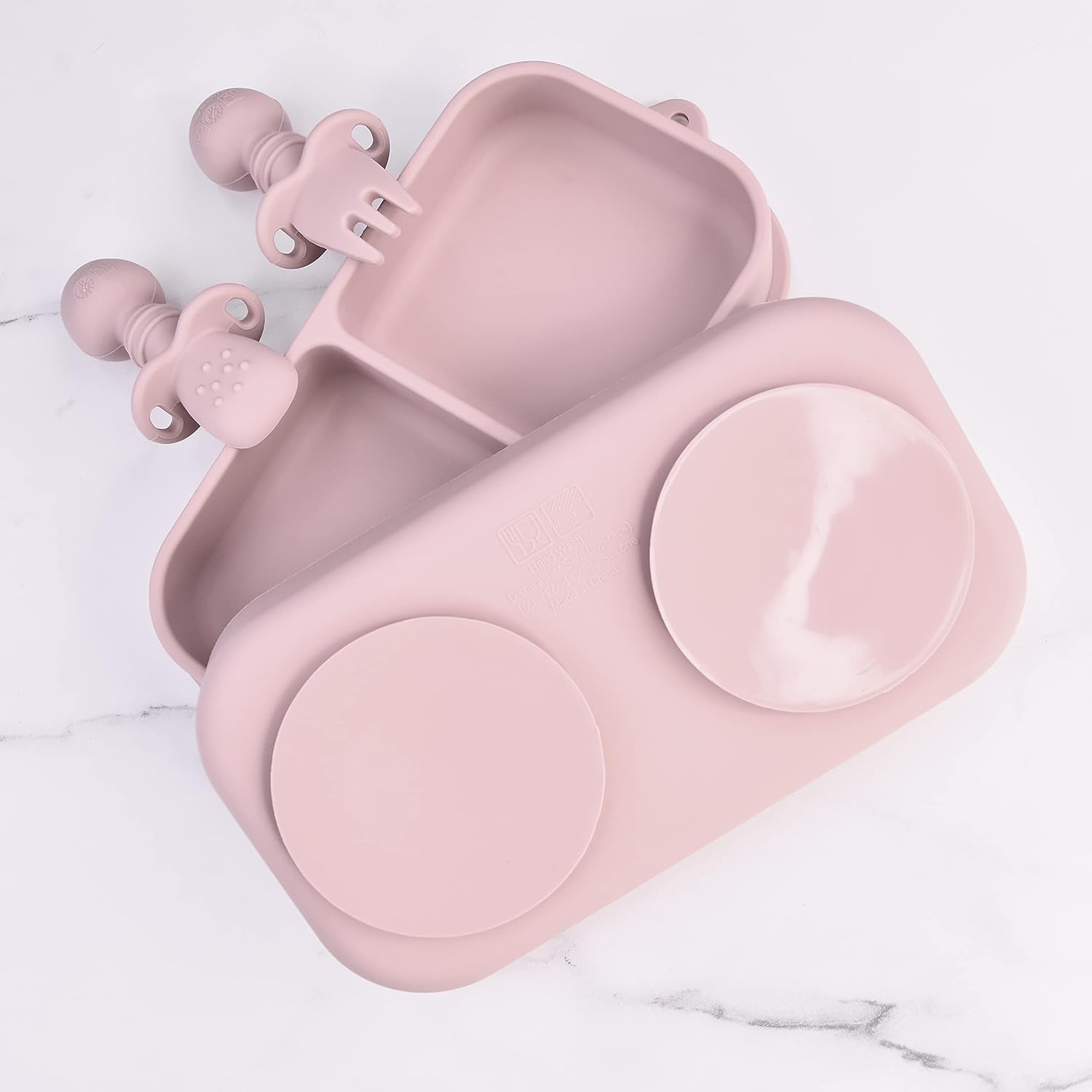KATORI Kids Suction Plate Set 5PC Travel Baby Plates with Bag