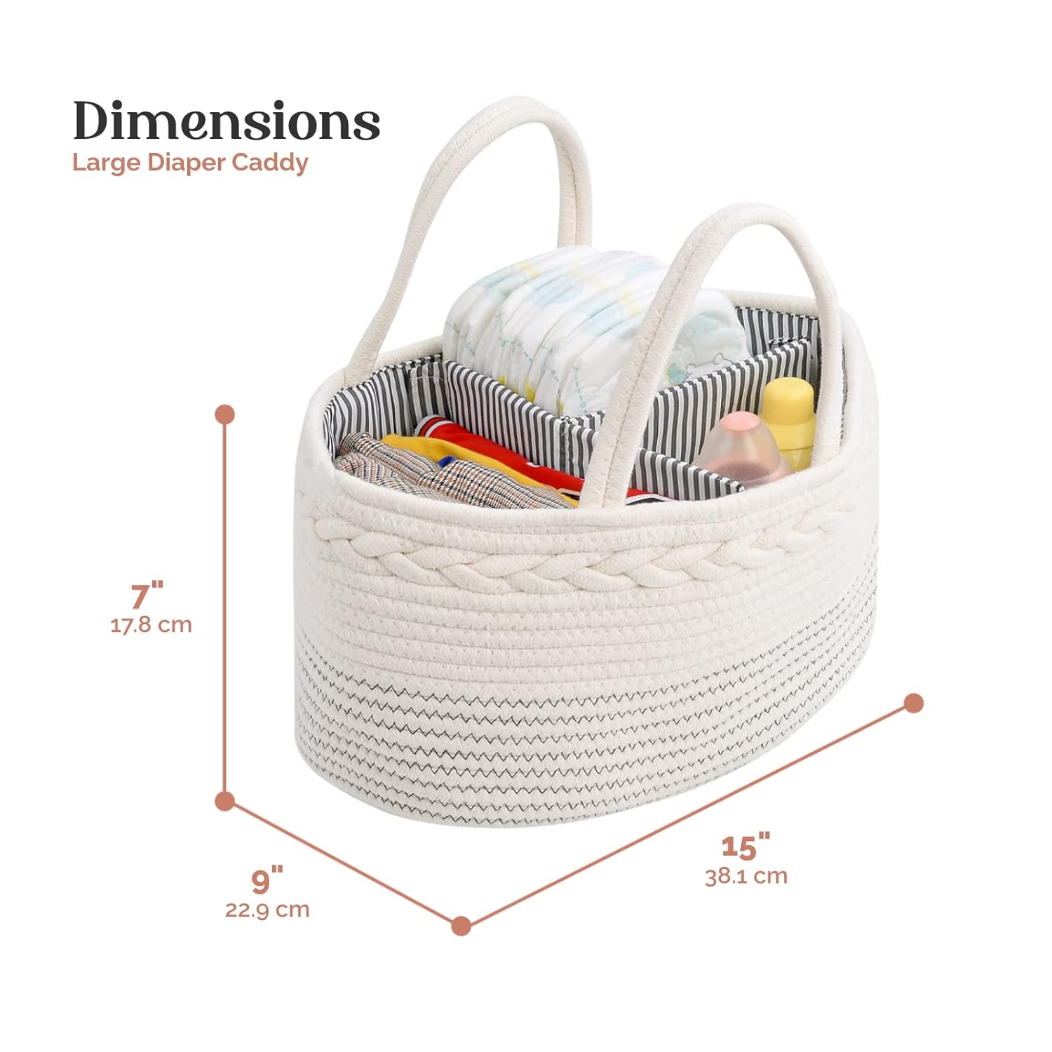 Luxury Little Diaper Caddy Organizer - White
