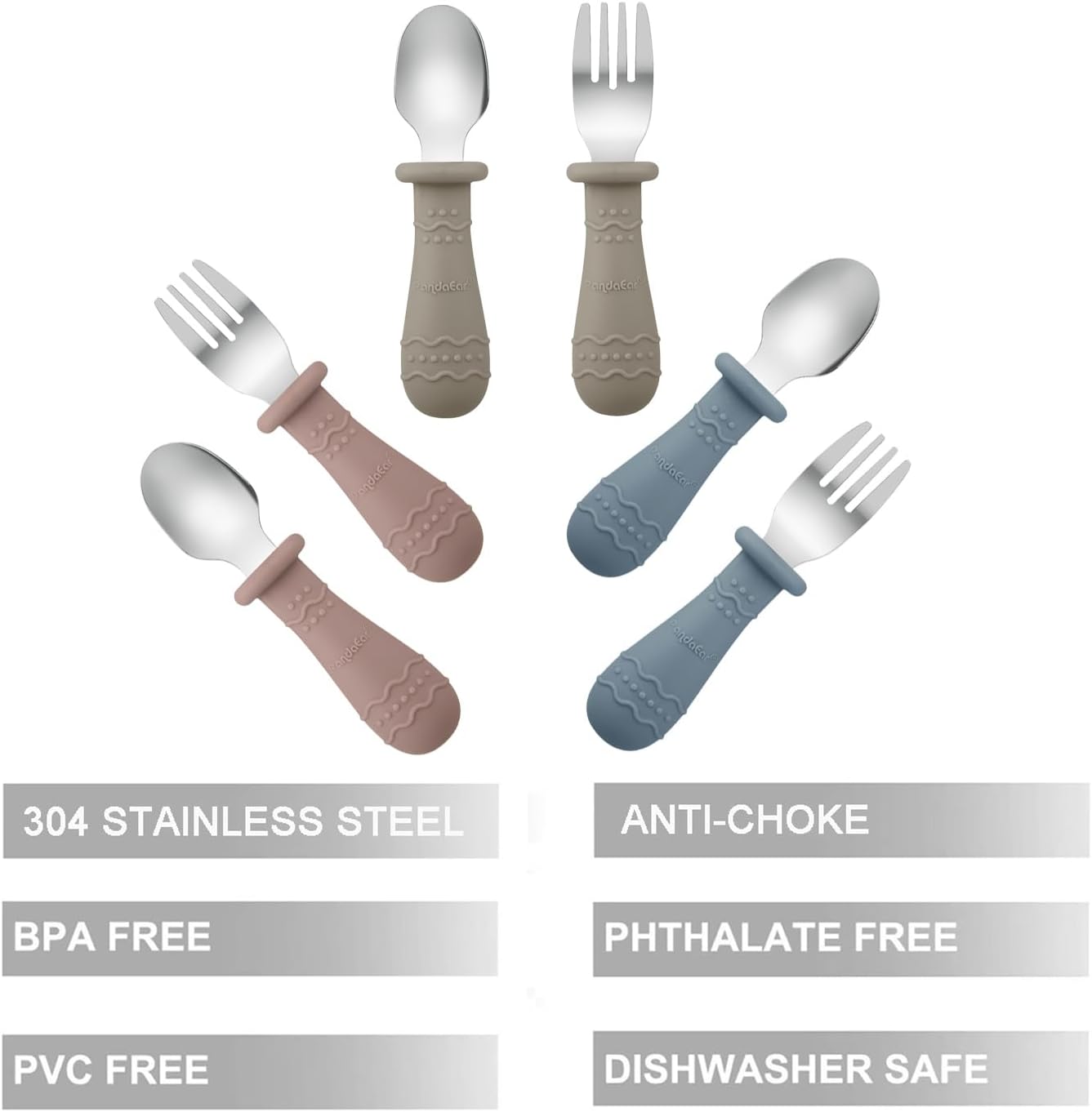 PandaEar Silicone Baby Feeding Set Toddler Utensils