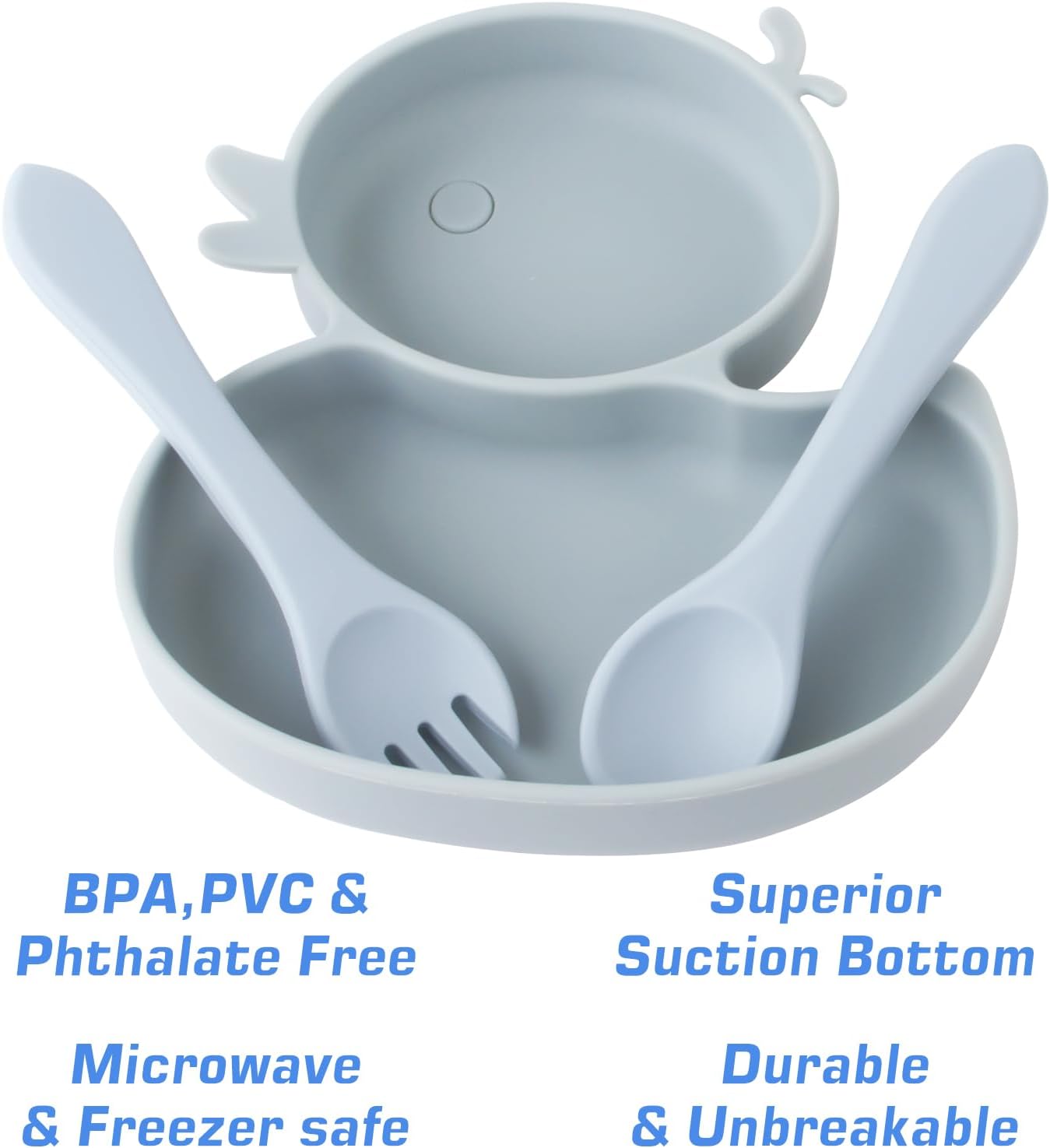Nohlerlife Baby Suction Plate with Fork Spoon