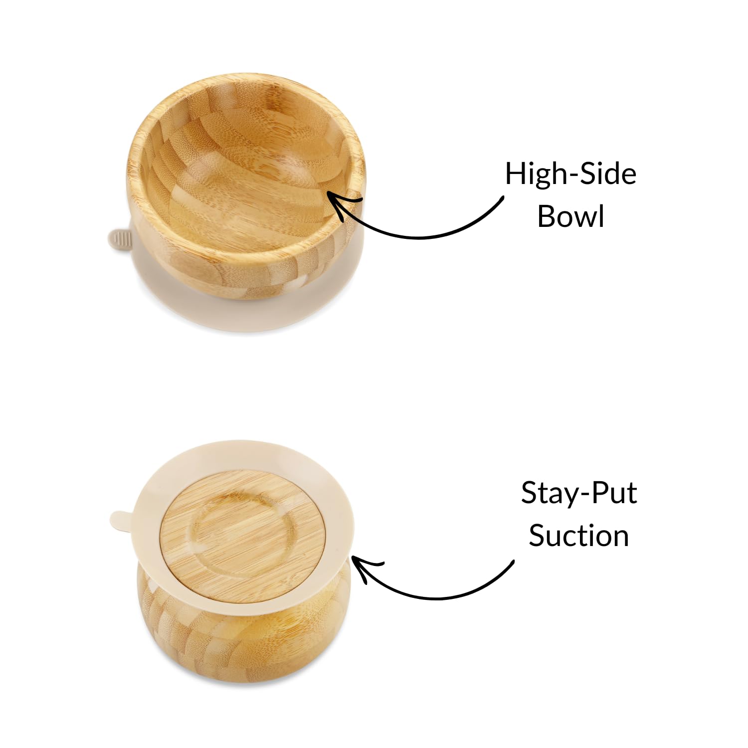 PandaEar Bamboo Suction Bowl with Silicone Spoons