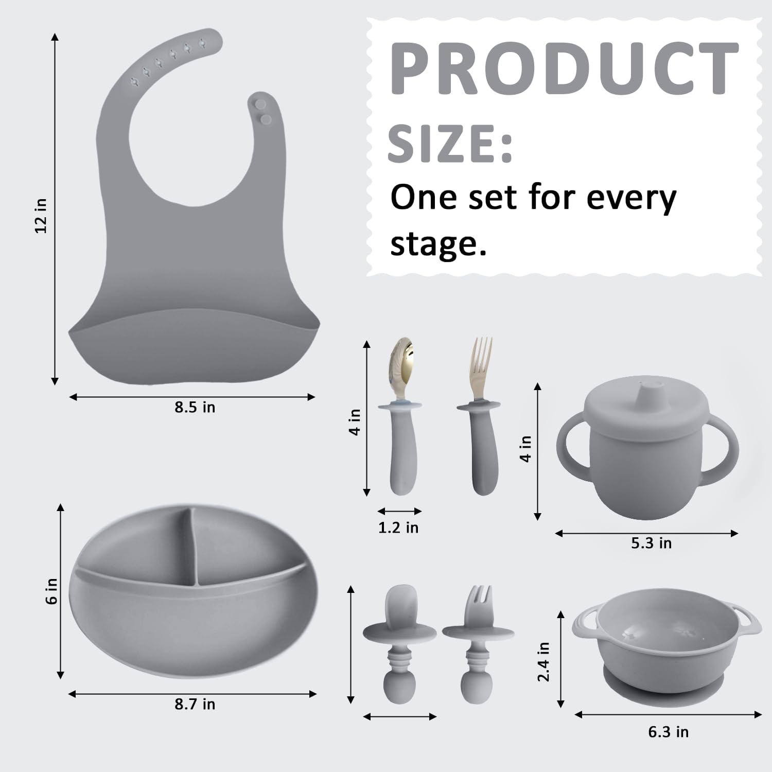 Positive Pieces Silicone Baby Feeding Set for 6-Month Olds