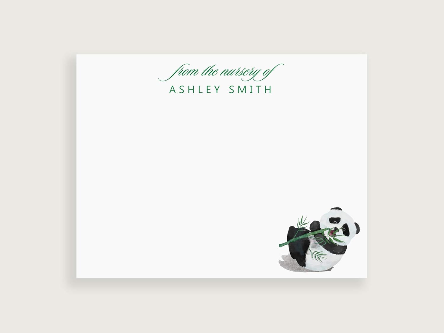 Personalized Panda Thank You Baby Birthday Cards with Envelopes Set of 10
