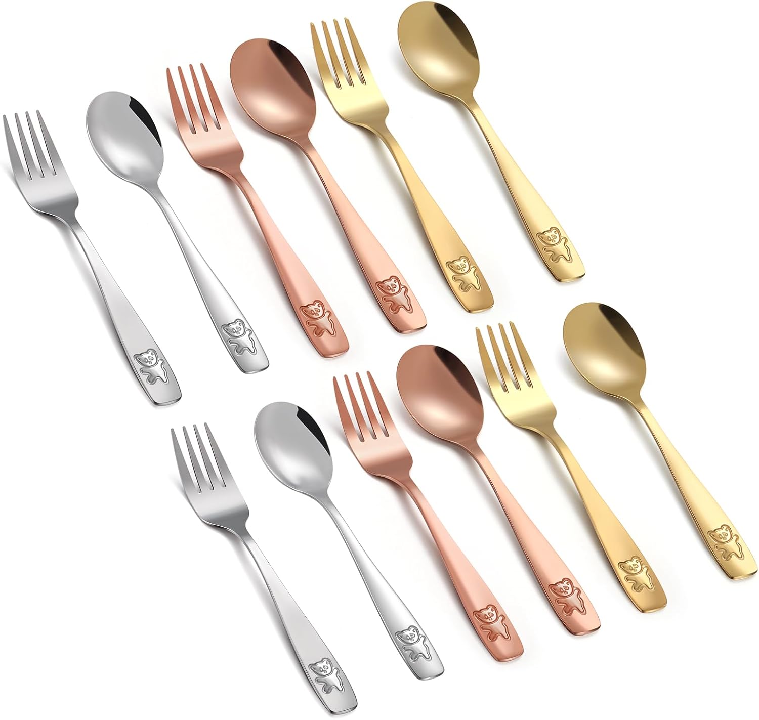 Pimoys 12 Piece Stainless Steel Kids Silverware Set 1