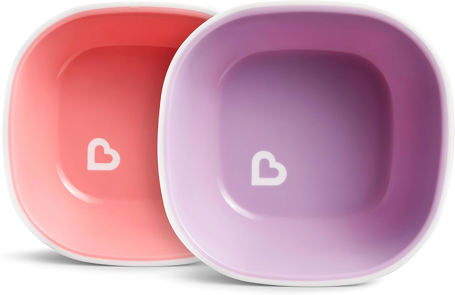 Munchkin Splash 4 Piece Toddler Plate and Bowl Set Pink Purple