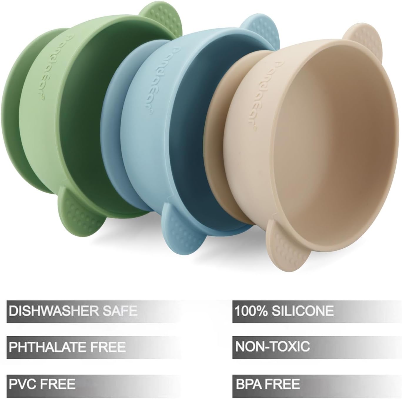 PandaEar 3 Pack Baby Bowls with Suction 1