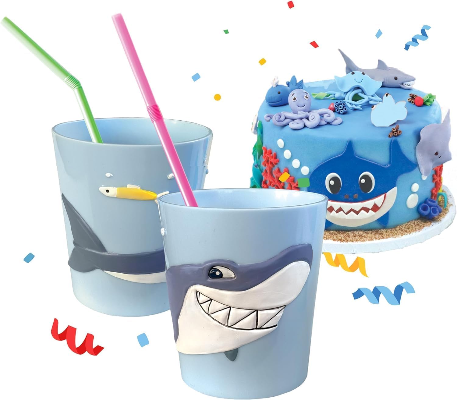Lilys Home 3D Great White Shark Tumbler Cup 10 Ounce BPA-Free